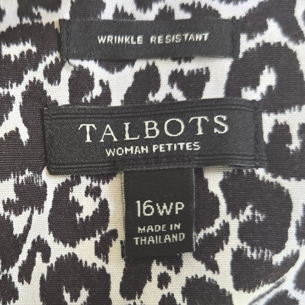 Talbots Leopard Print Cotton Button Down Shirt To… - image 4